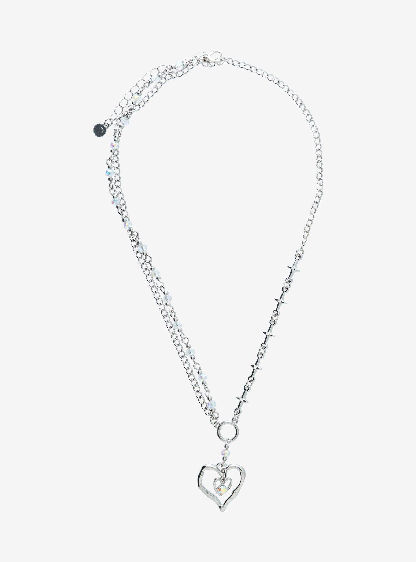 Social Collision® Star Drippy Heart Chain Necklace, , alternate