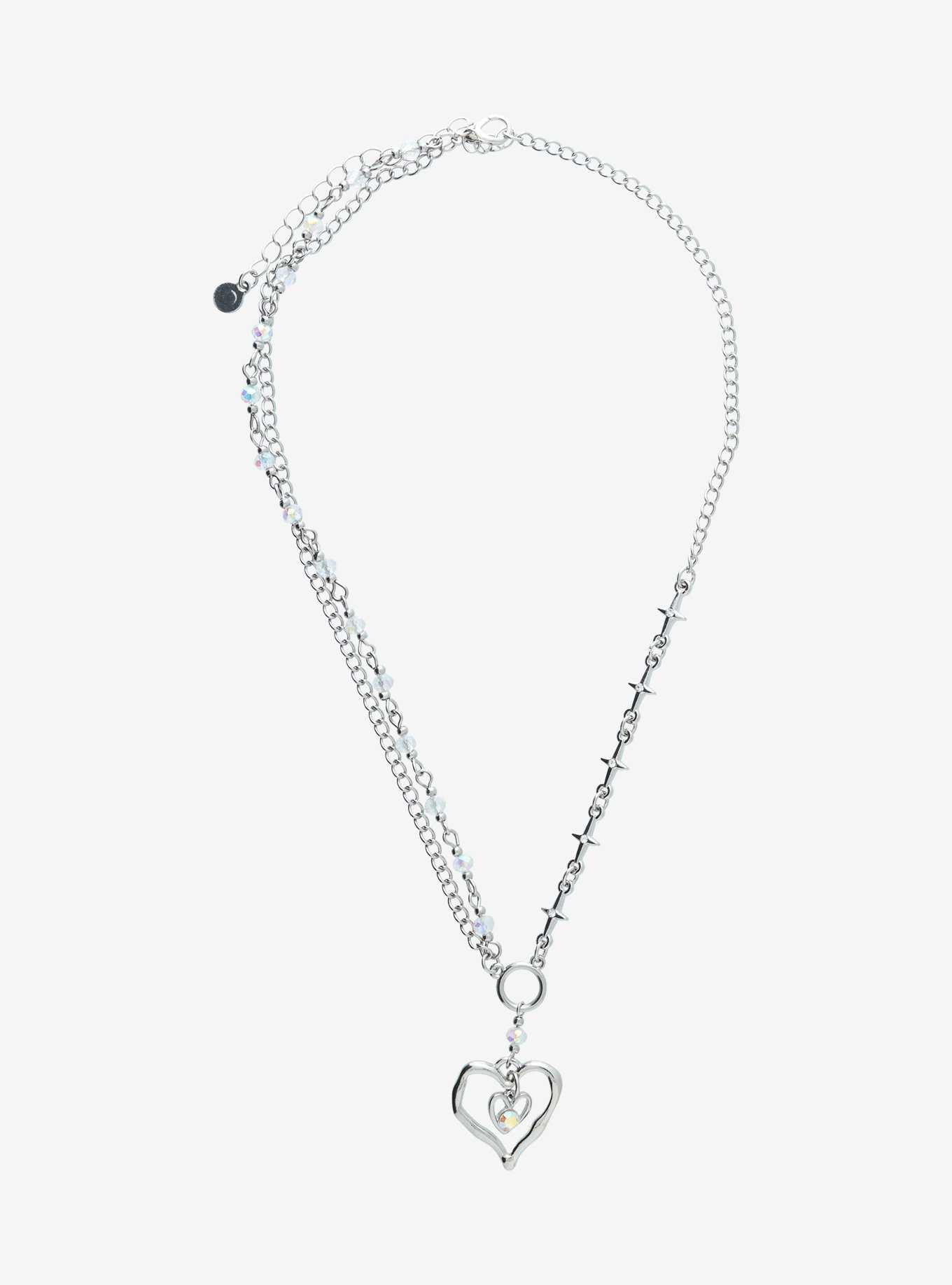 Social Collision® Star Drippy Heart Chain Necklace, , hi-res