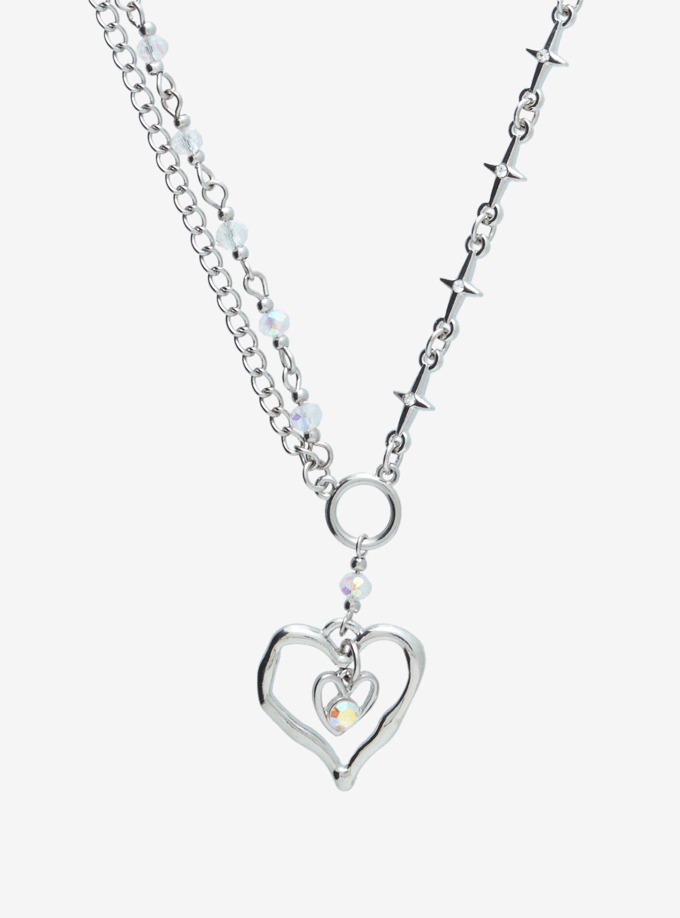 Social Collision® Star Drippy Heart Chain Necklace, , alternate