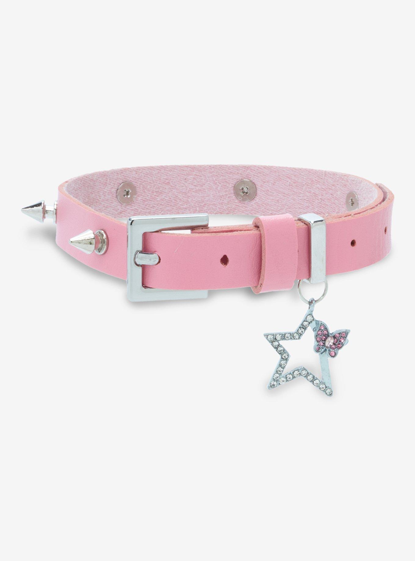 Sweet Society® Pink Buckle Spike Star Choker, , alternate