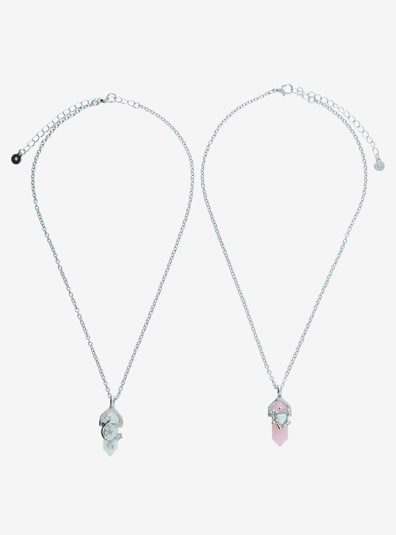 Sweet Society® Heart & Moon Crystal Best Friend Necklace Set, , alternate