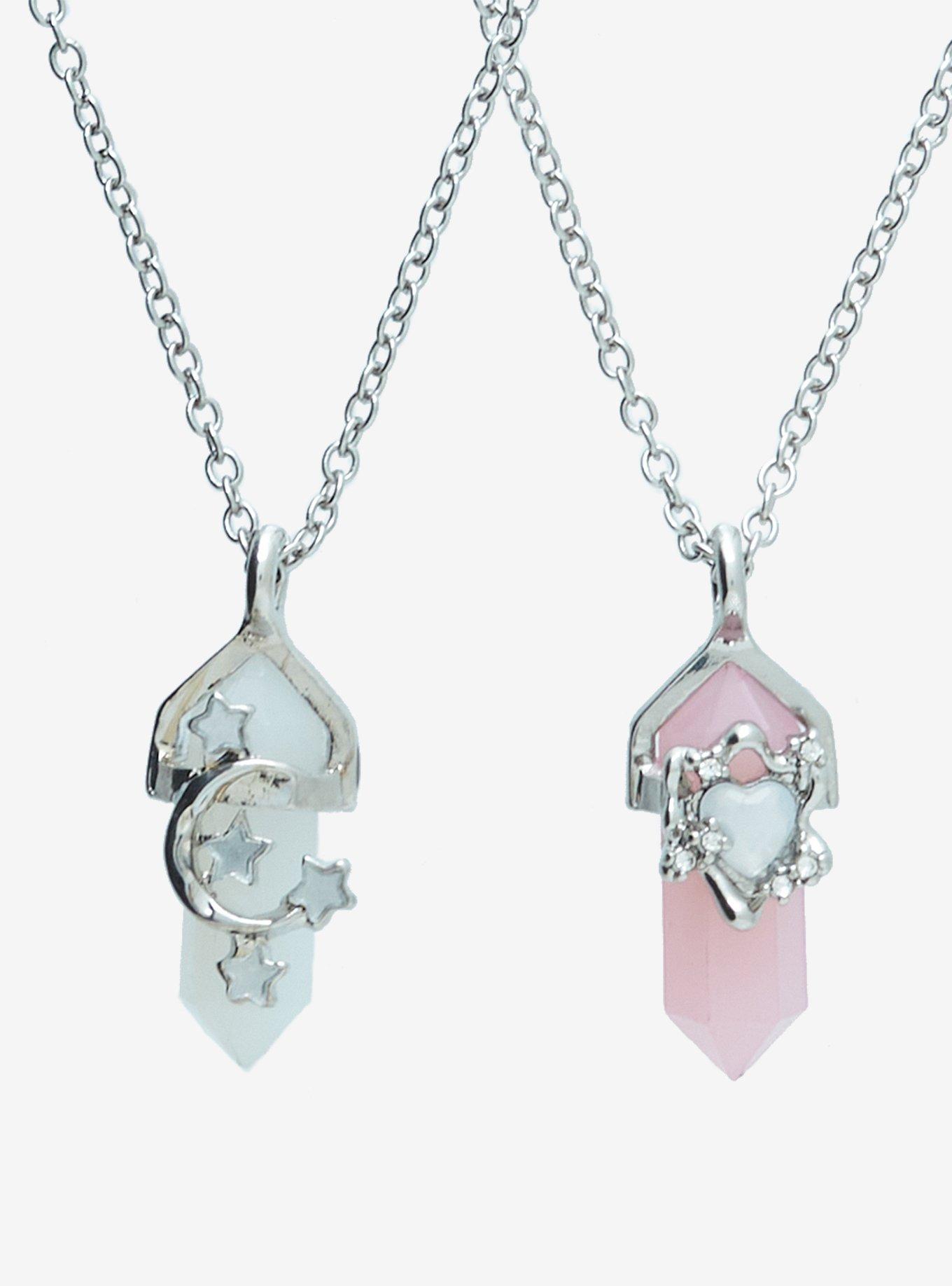 Sweet Society® Heart & Moon Crystal Best Friend Necklace Set, , alternate