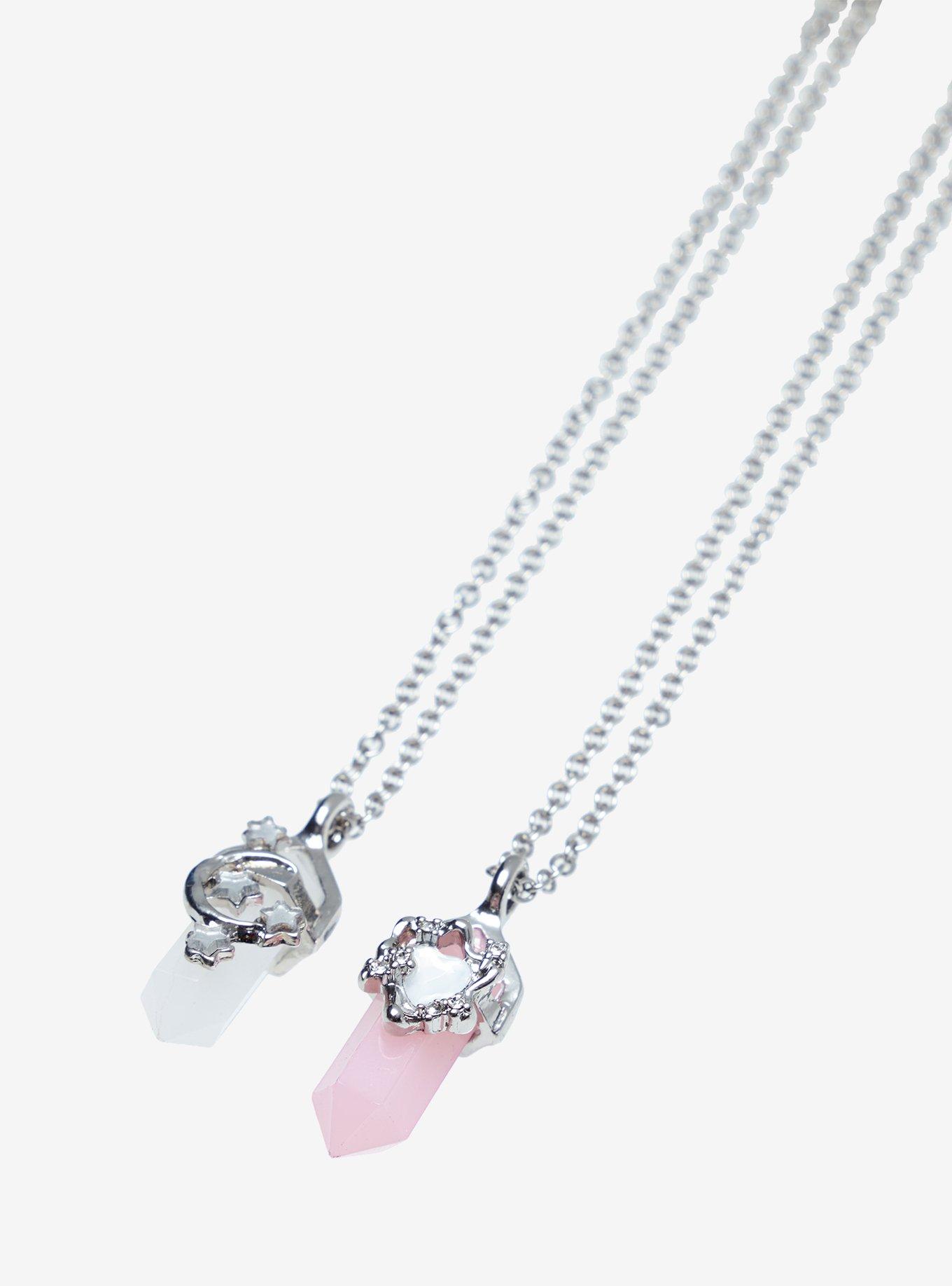 Sweet Society® Heart & Moon Crystal Best Friend Necklace Set, , alternate