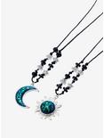Cosmic Aura Blue Speckled Moon & Sun Best Friend Necklace Set, , alternate