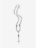 Social Collision Goth Cross Red Rose Lariat Necklace, , alternate
