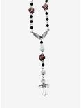 Social Collision Goth Cross Red Rose Lariat Necklace, , alternate