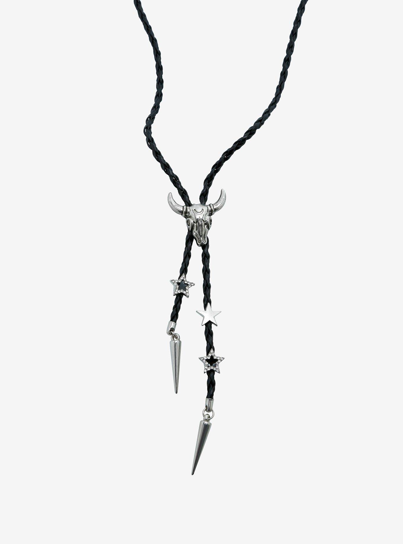 Social Collision Bull Star Bolo Cord Necklace, , alternate