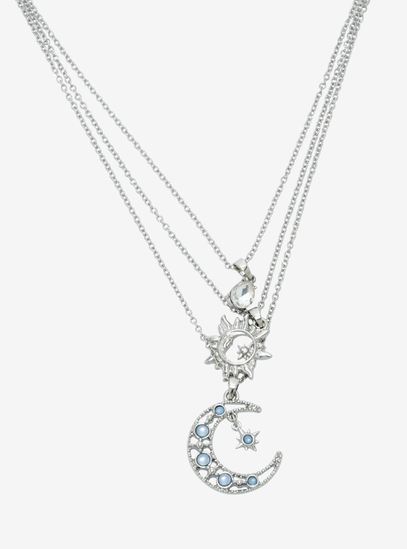 Cosmic Aura Blue Moon Celestial Necklace Set, , alternate