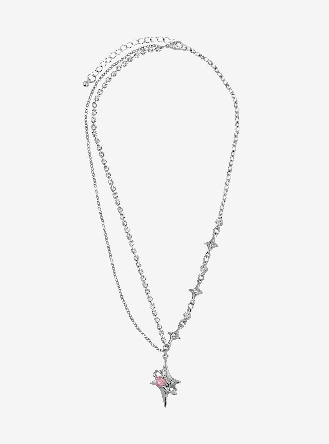 Sweet Society Star Rhinestone Chain Necklace, , hi-res