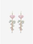 Thorn & Fable Heart Bow Lily Drop Earrings, , alternate