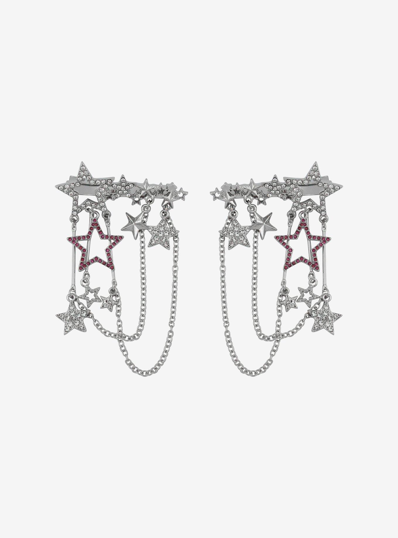 Sweet Society Bling Star Chain Hair Clip Set, , hi-res