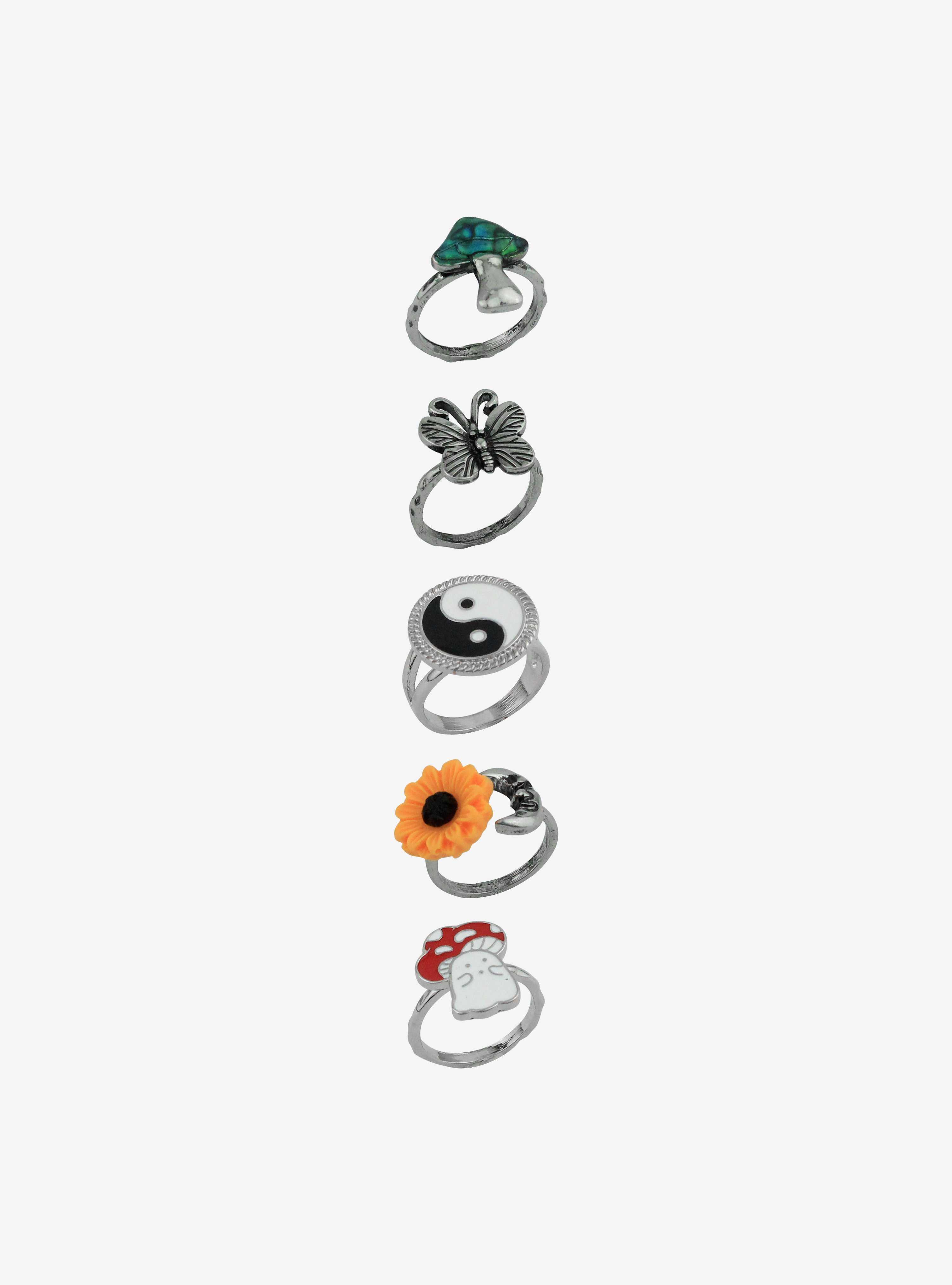 Thorn & Fable Ghost Mushroom Ring Set, , hi-res