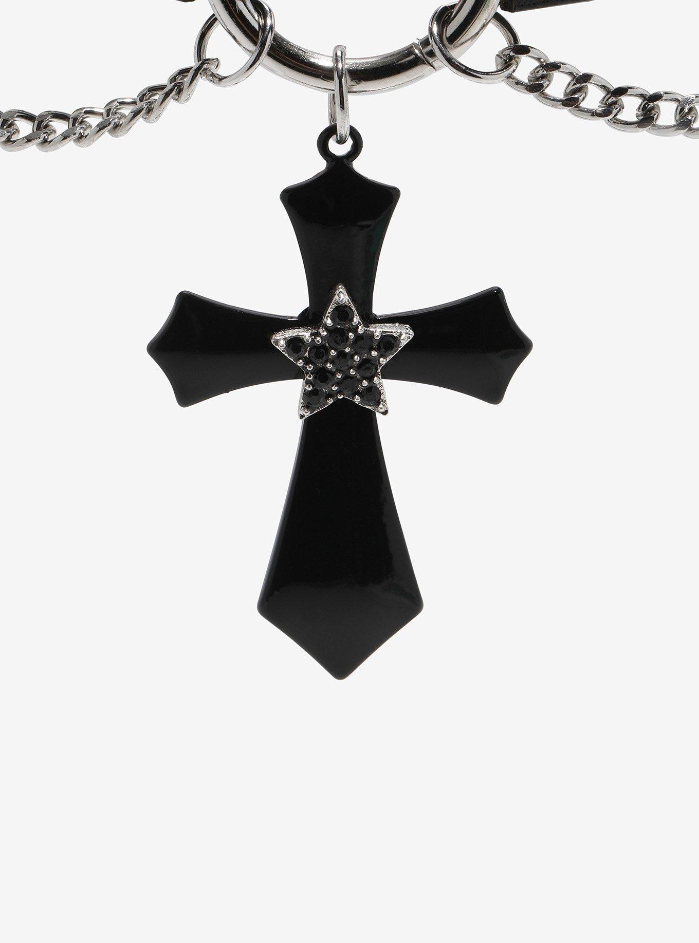 Social Collision Black Star Cross Choker, , alternate