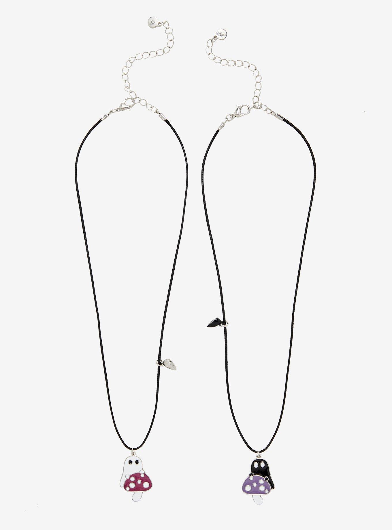 Thorn & Fable® Ghost Mushroom Magnetic Best Friend Necklace Set, , hi-res
