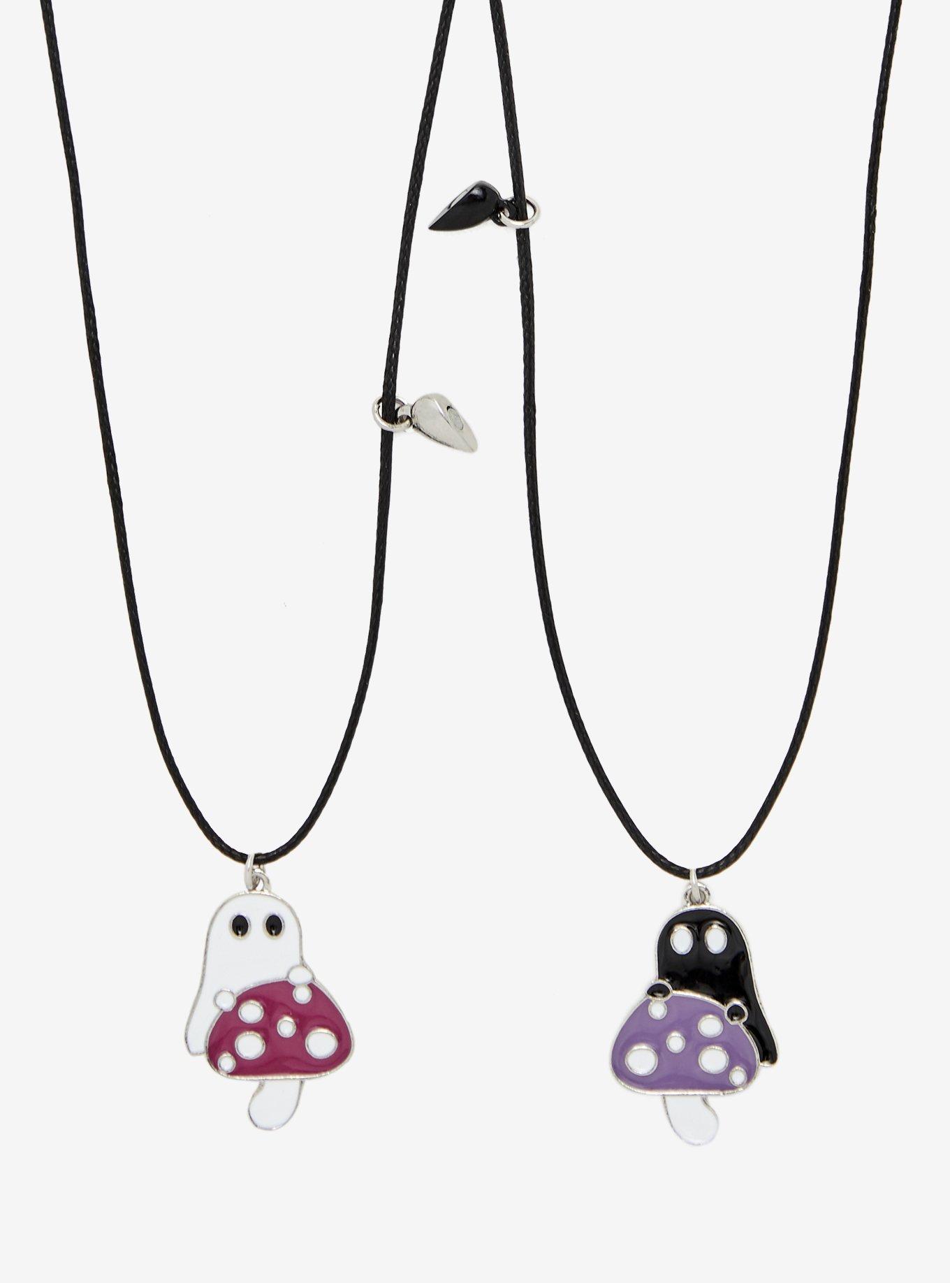 Thorn & Fable® Ghost Mushroom Magnetic Best Friend Necklace Set, , alternate