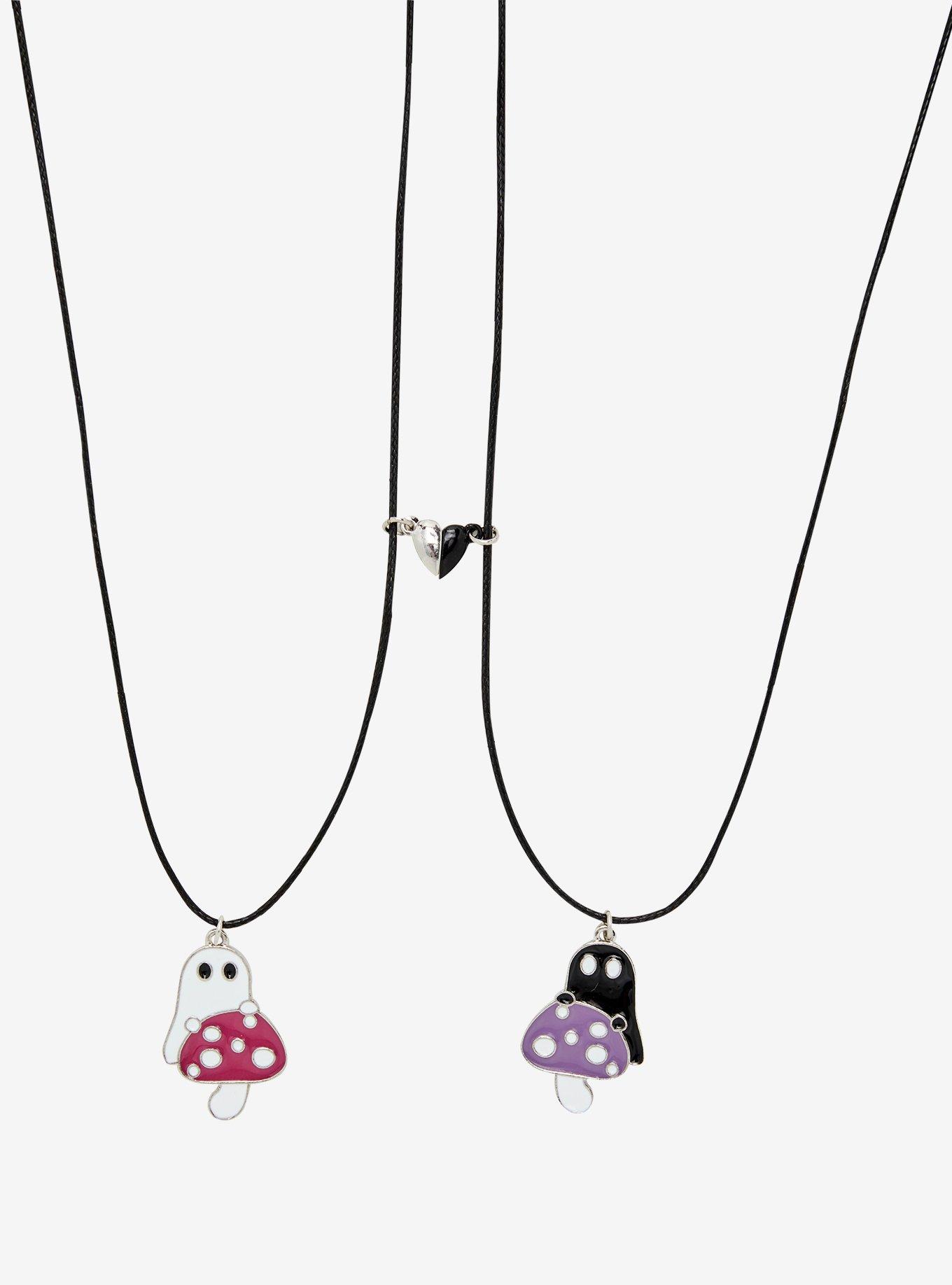 Thorn & Fable® Ghost Mushroom Magnetic Best Friend Necklace Set, , alternate