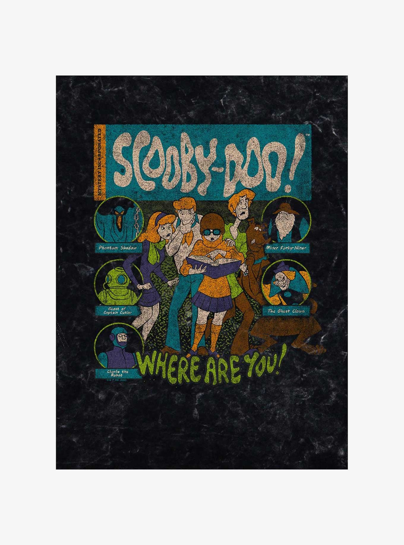 Scooby Doo Mystery Poster Mineral Wash T-Shirt, BLACK, alternate
