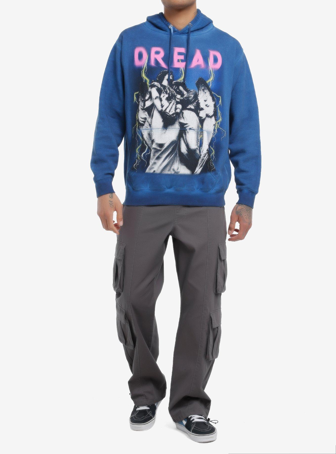 Dread Angel Statue Blue Oil Wash Hoodie, , hi-res