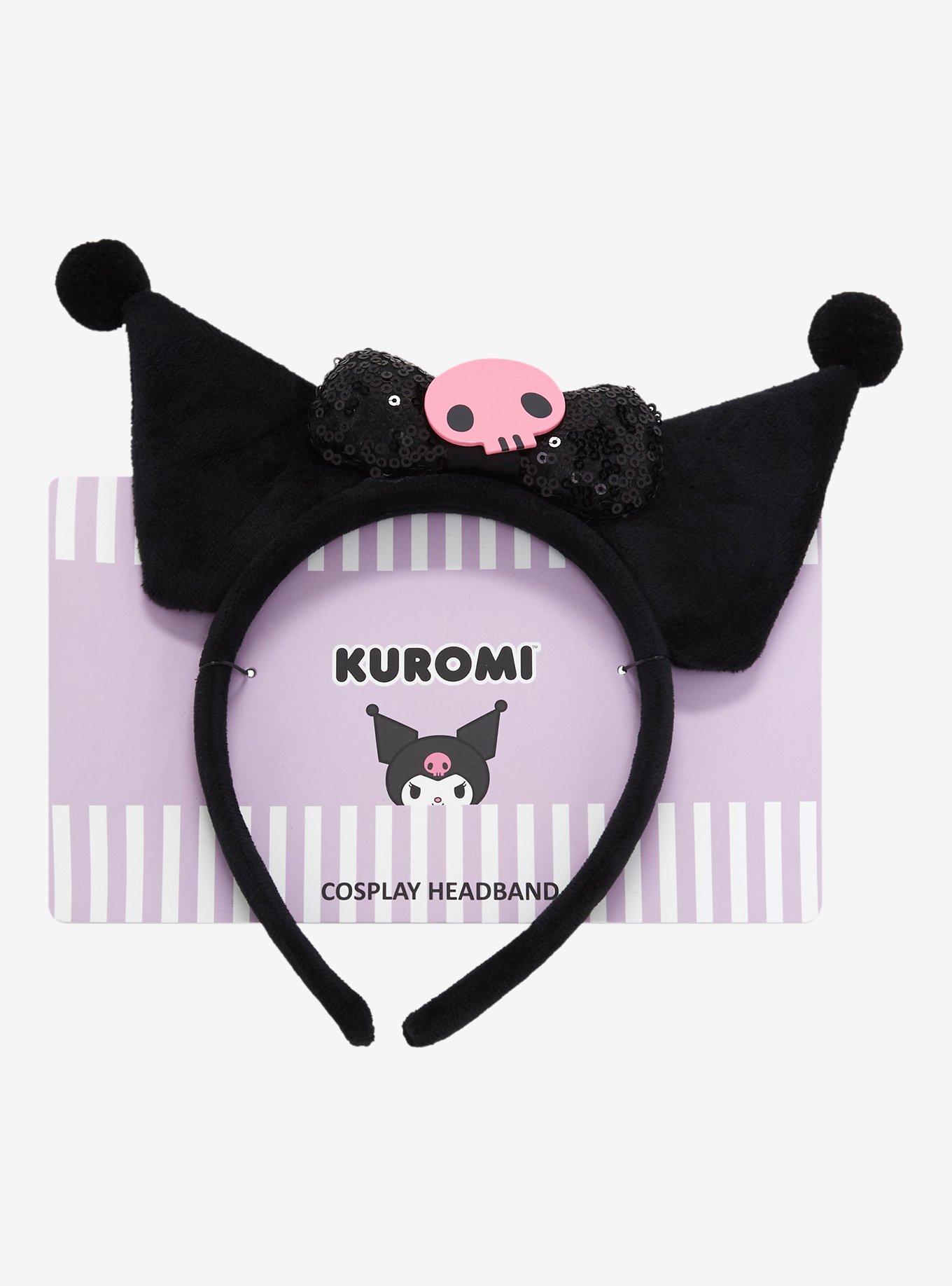 Kuromi Sequin Bow Headband, , alternate