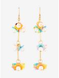 Thorn & Fable Iridescent Lily Drop Earrings, , alternate