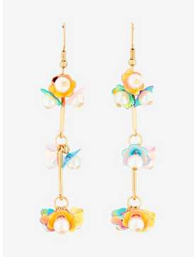 Thorn & Fable Iridescent Lily Drop Earrings, , hi-res
