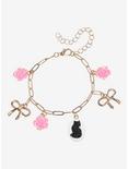 Sweet Society Bow Flower Charm Bracelet, , alternate
