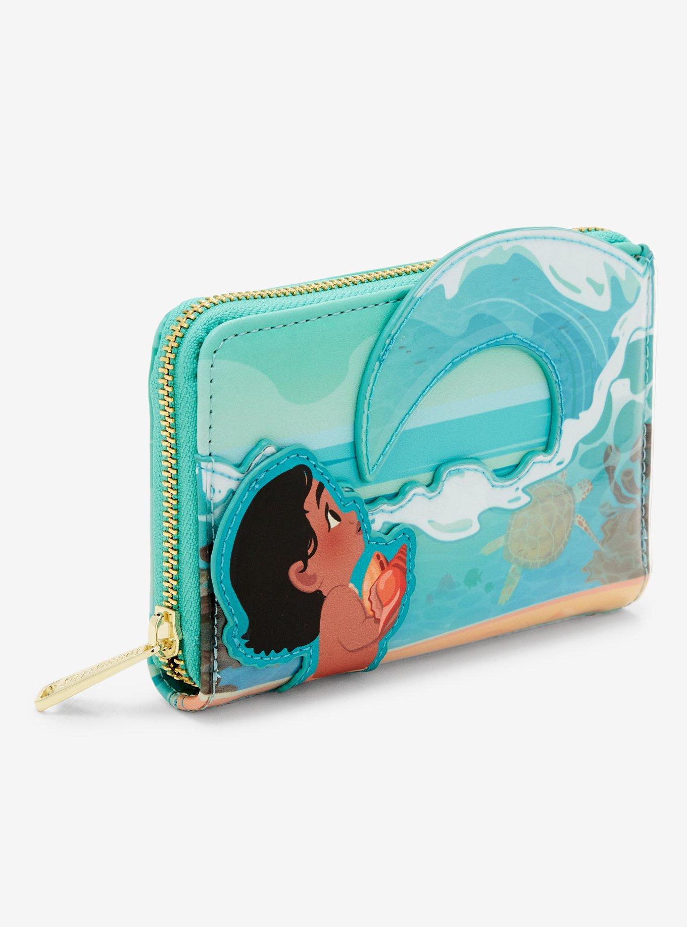 Loungefly Disney Moana Ocean Waves Zipper Wallet, , alternate