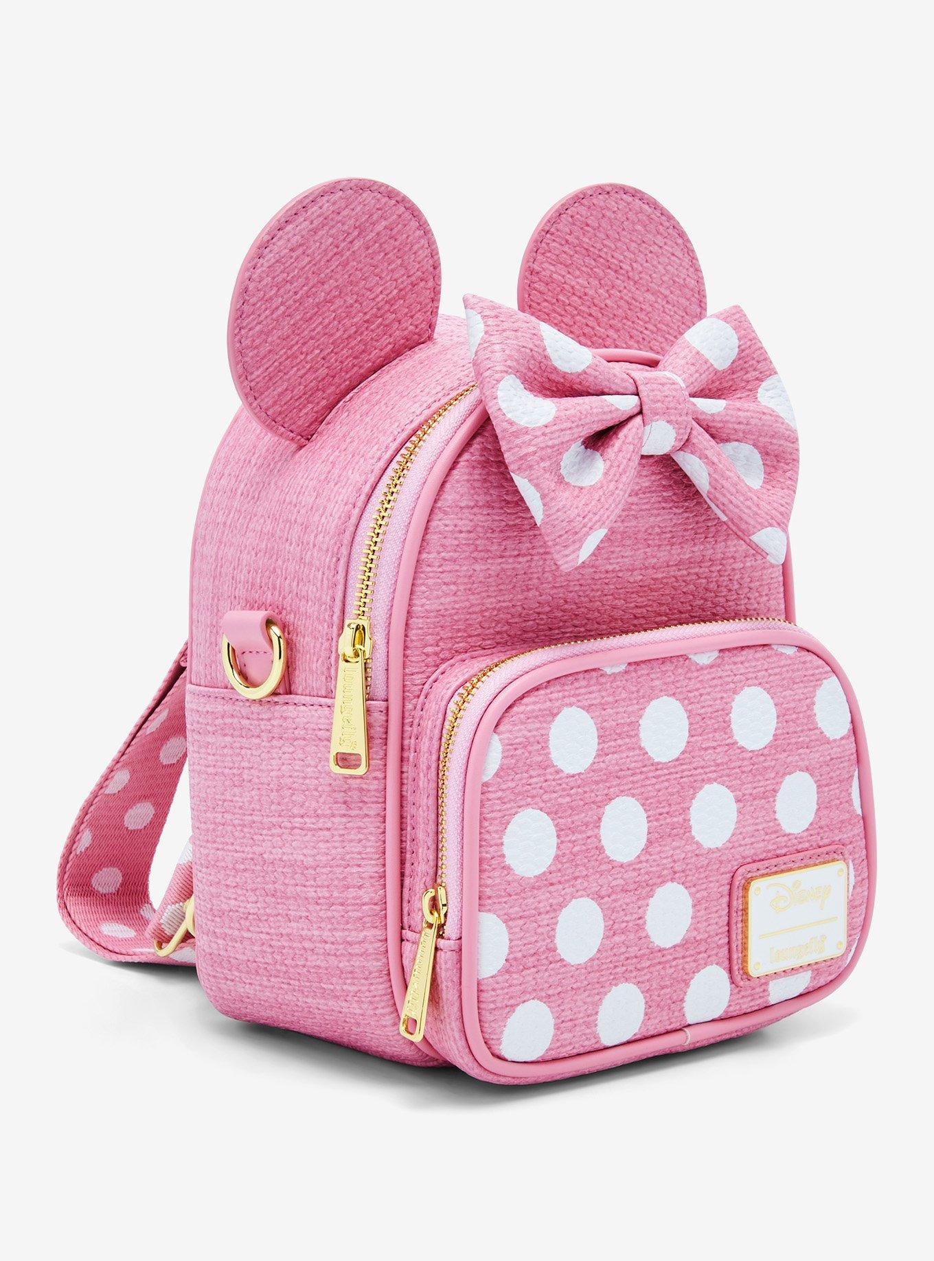 Loungefly Disney Minnie Mouse Pink Polka Dot Convertible Crossbody Bag, , alternate