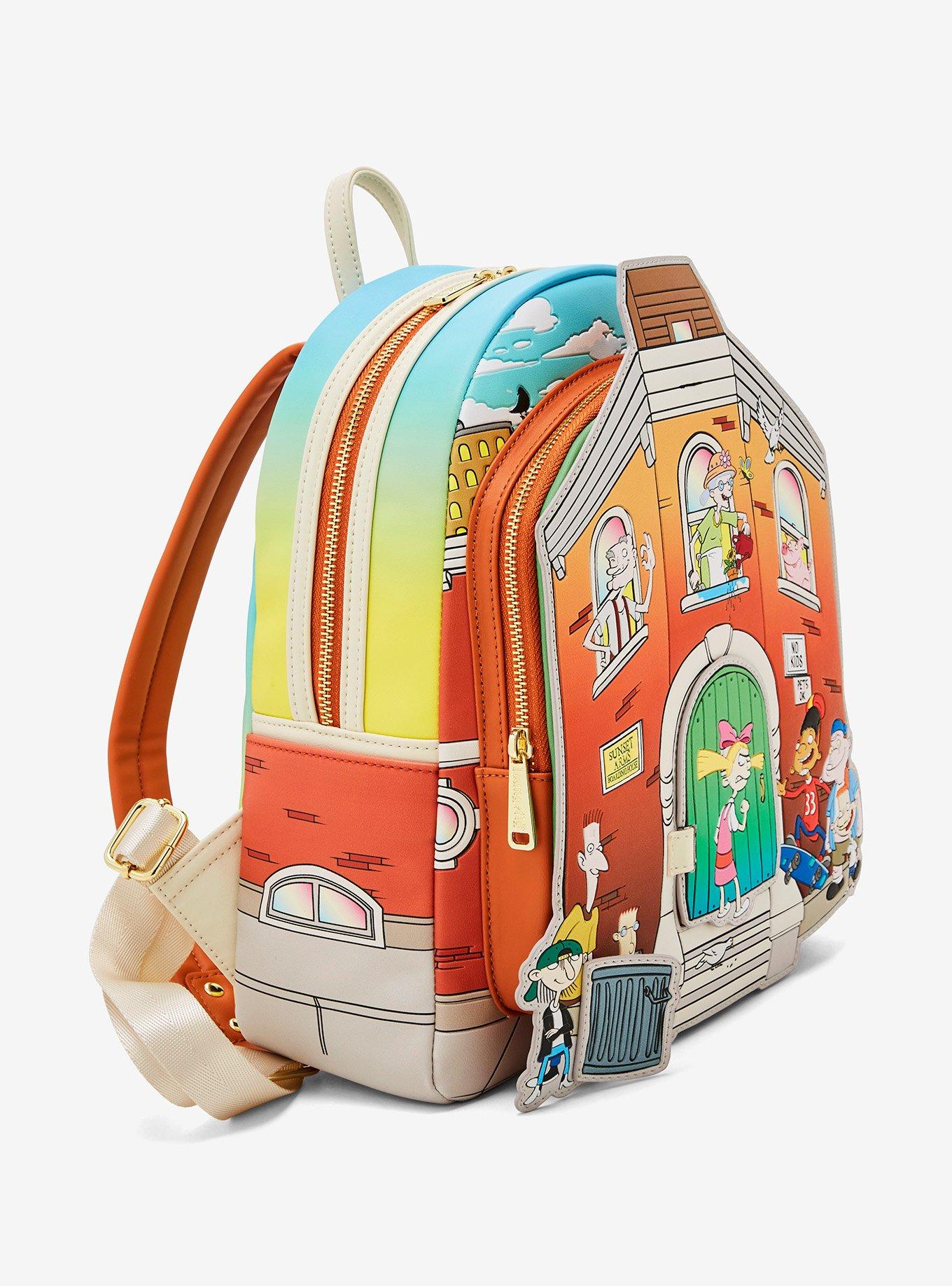 Loungefly Hey Arnold! Boarding House Magnetic Mini Backpack, , alternate