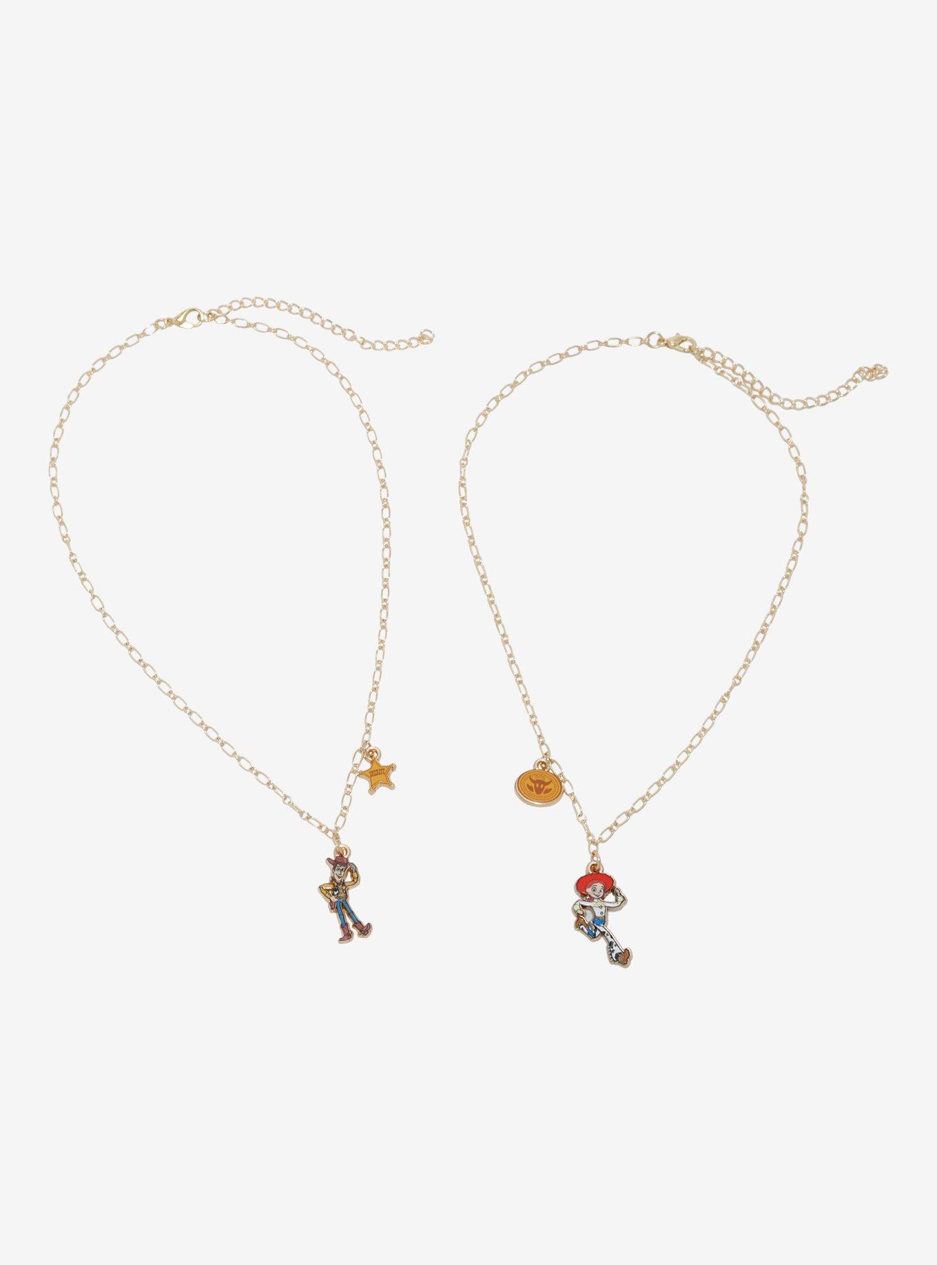 Disney Pixar Toy Story Woody & Jessie Best Friend Necklace Set