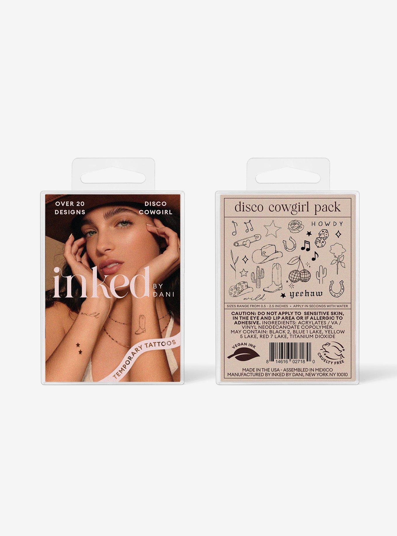 INKED By Dani Disco Cowgirl Temporary Tattoo Set, , alternate