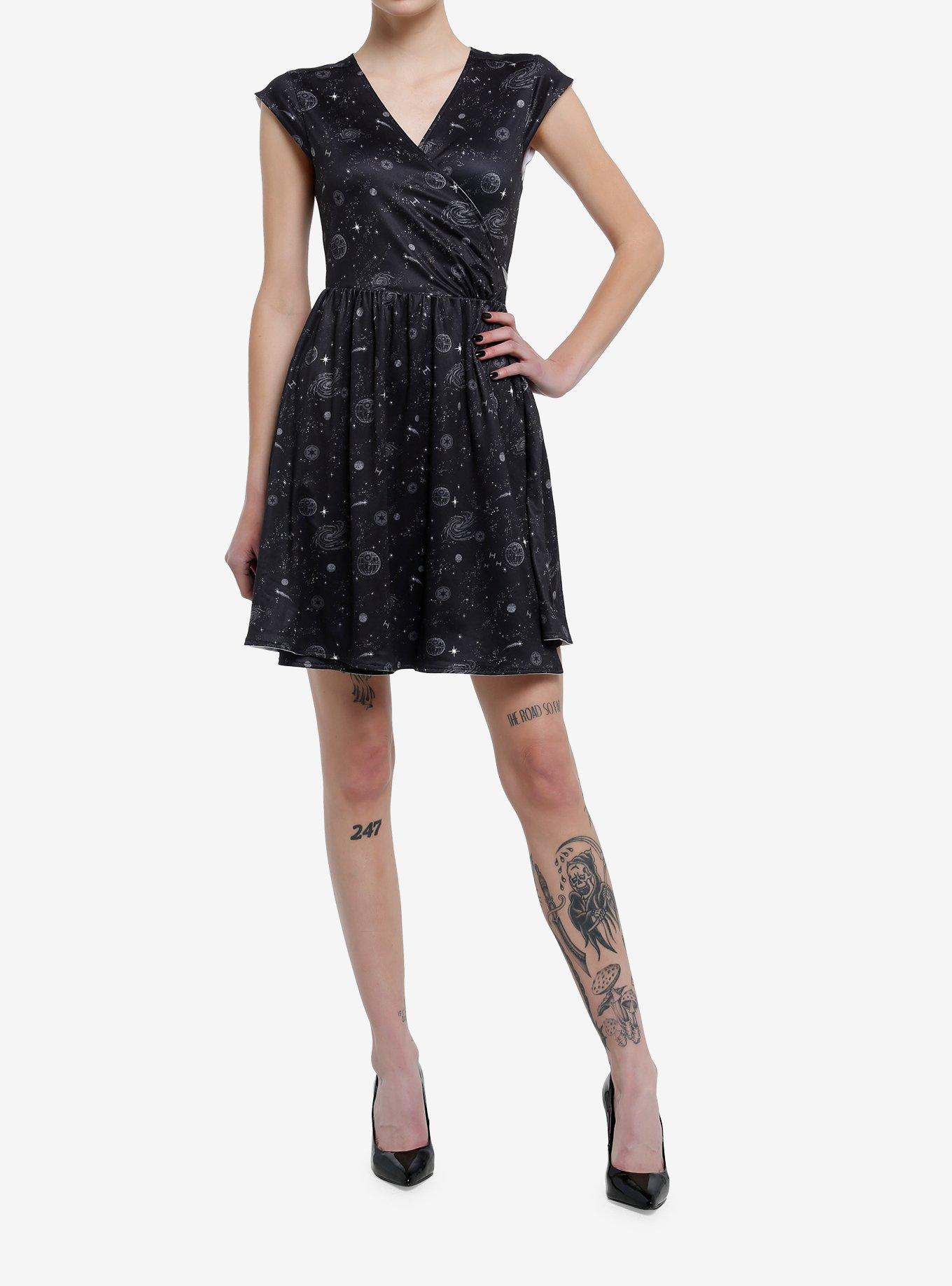 Her Universe Star Wars Light & Dark Side Reversible Wrap Dress, BLACK, alternate
