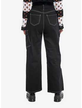Black & White Contrast Stitch Cargo Pants, , hi-res