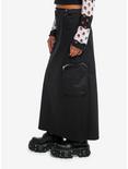 Black Side Toggle Cargo Pocket Maxi Skirt, BLACK, alternate