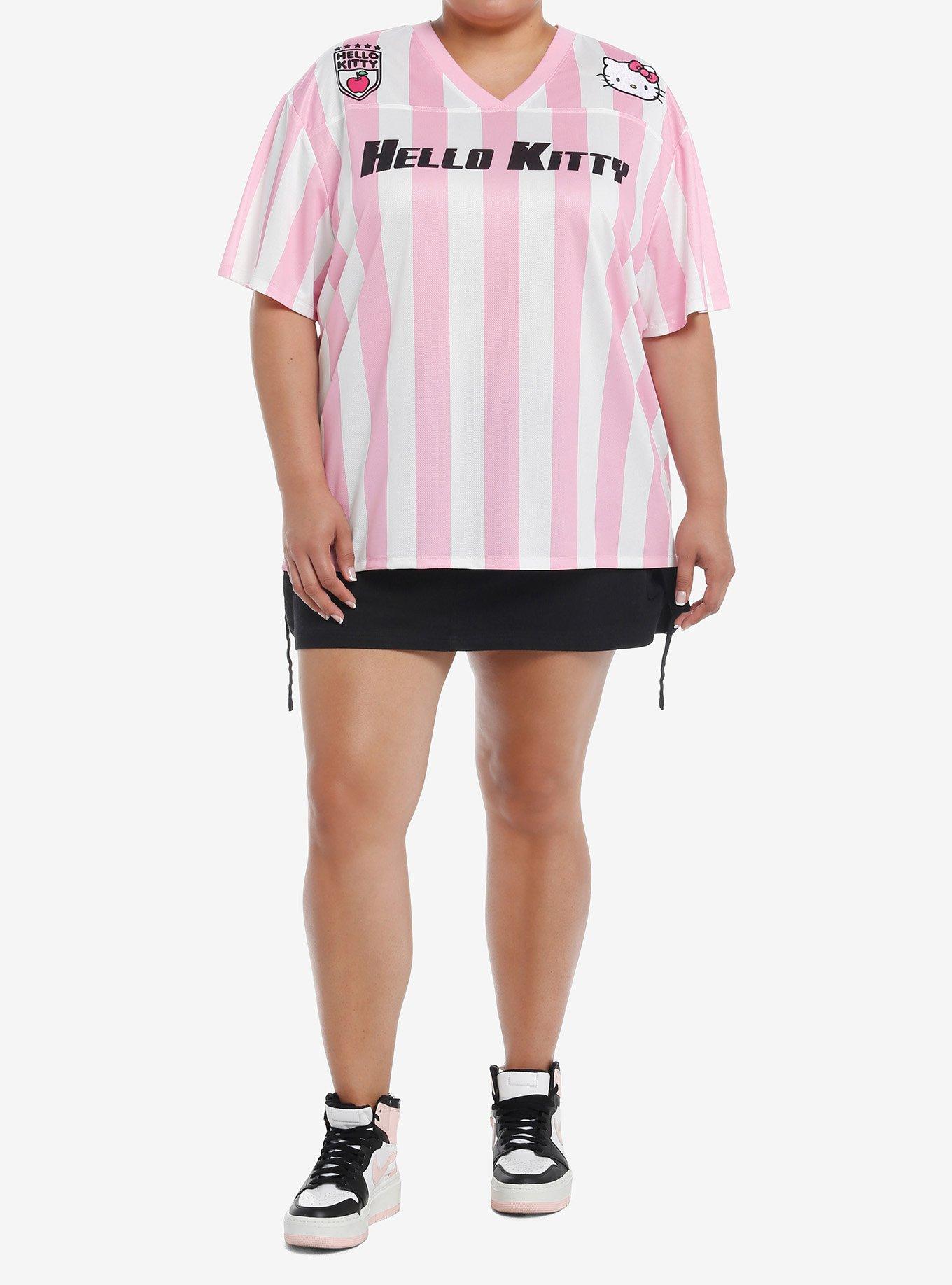 Hello Kitty Stripe Soccer Girls Jersey Top Plus Size, MULTI, alternate