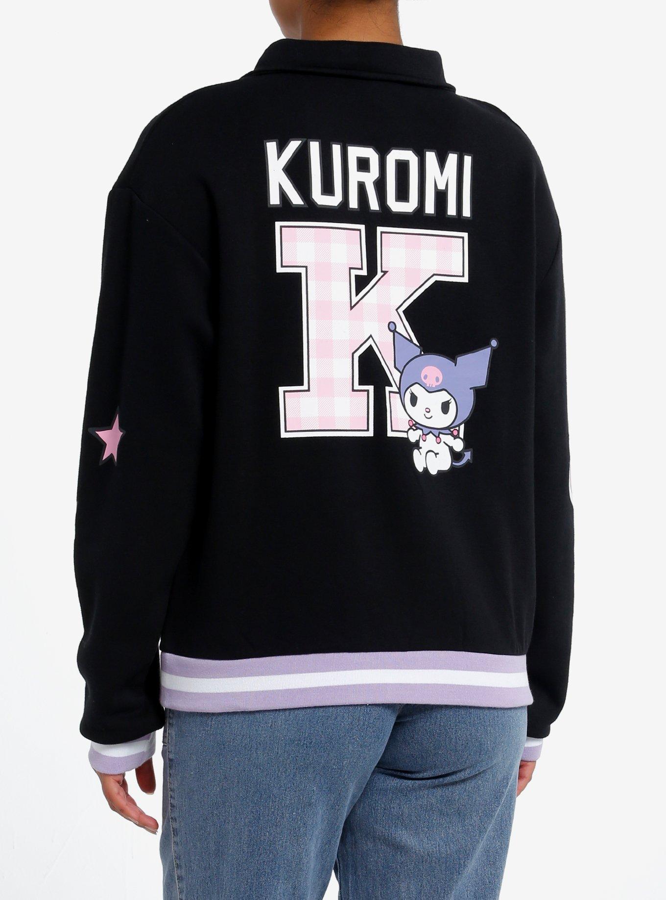 Kuromi Varsity Star Girls Quarter Zip Jacket, , hi-res