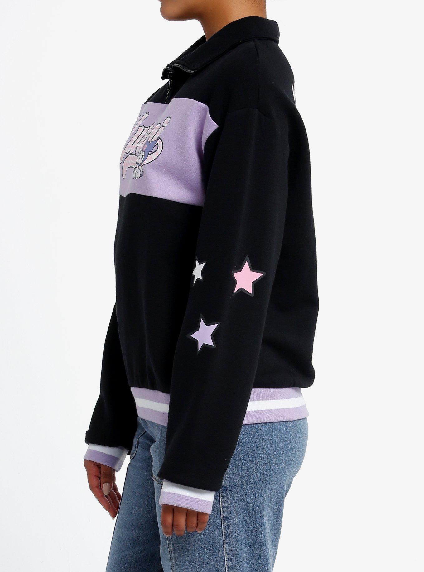 Kuromi Varsity Star Girls Quarter Zip Jacket, MULTI, alternate