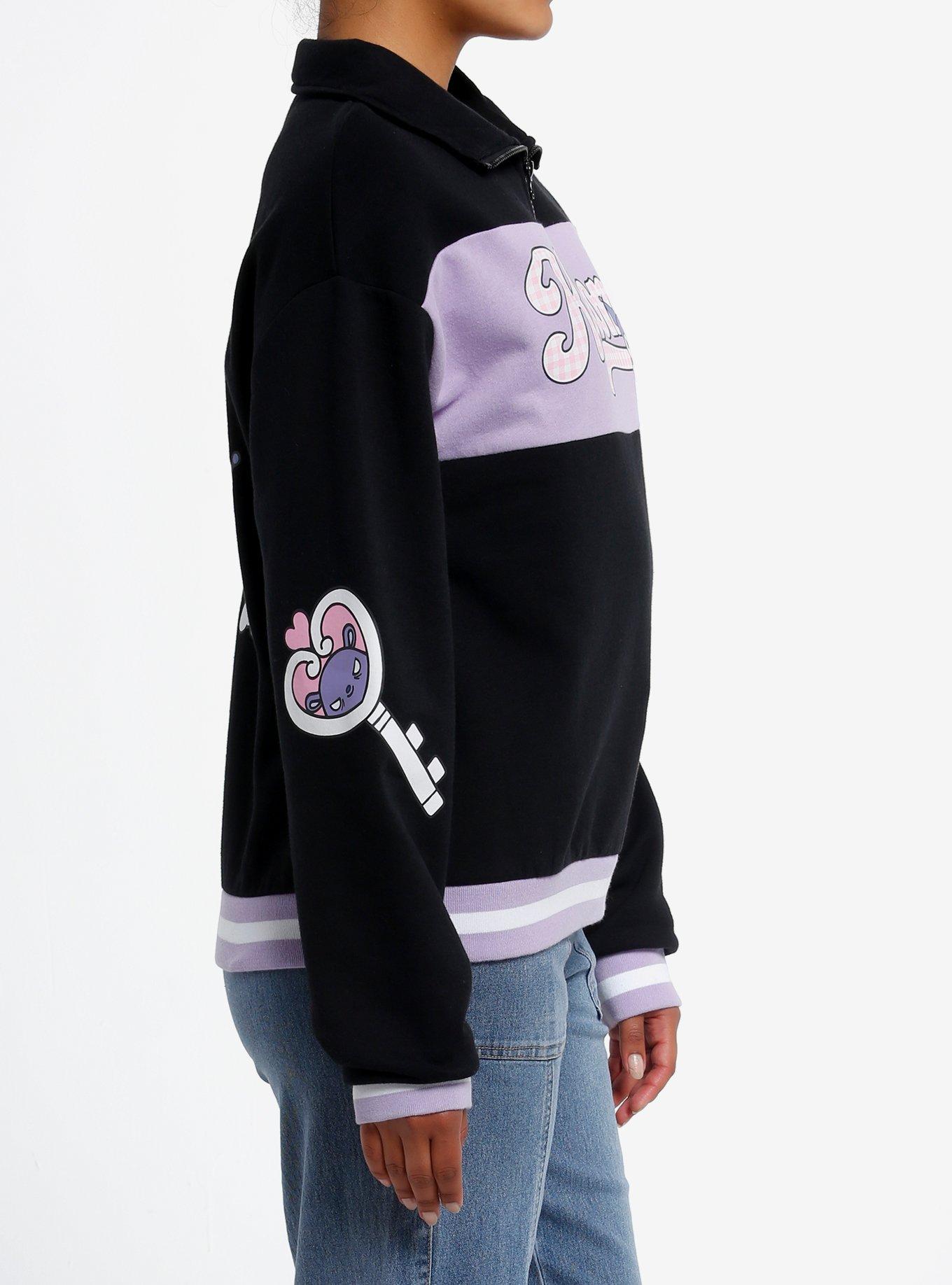 Kuromi Varsity Star Girls Quarter Zip Jacket, MULTI, alternate