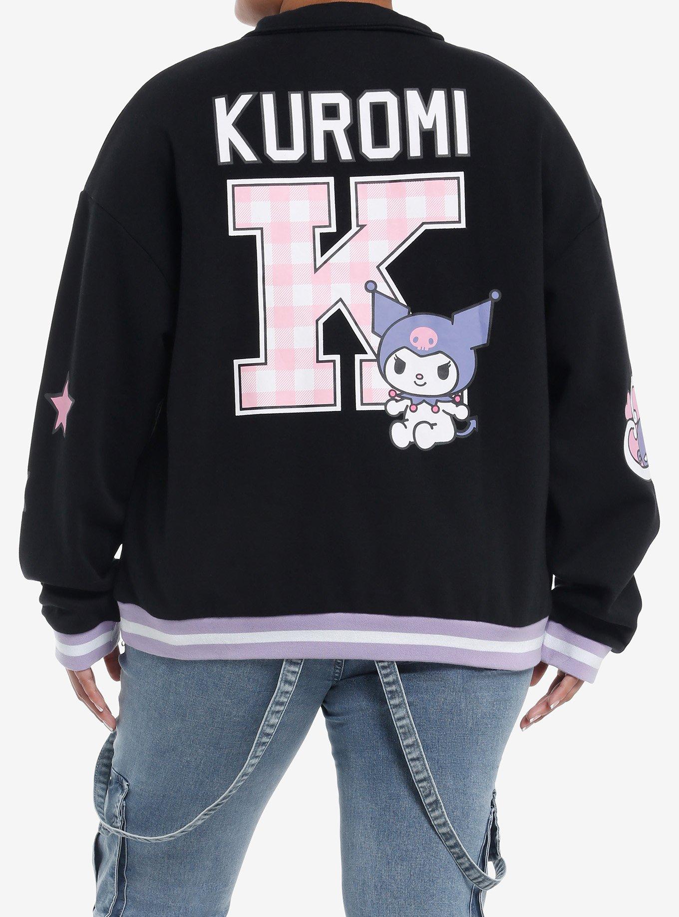 Kuromi Varsity Star Girls Quarter Zip Jacket Plus Size, , hi-res