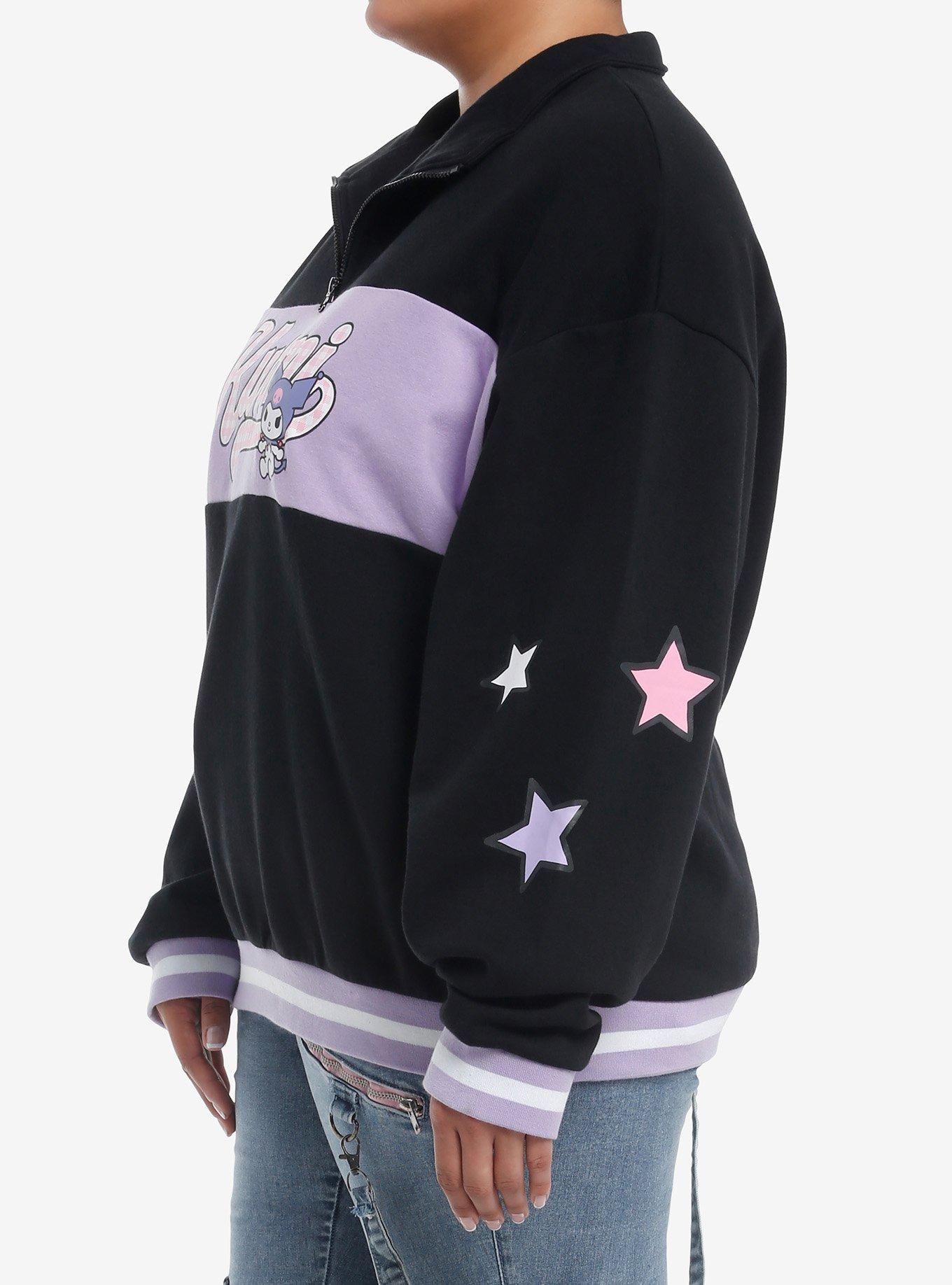 Kuromi Varsity Star Girls Quarter Zip Jacket Plus Size, MULTI, alternate