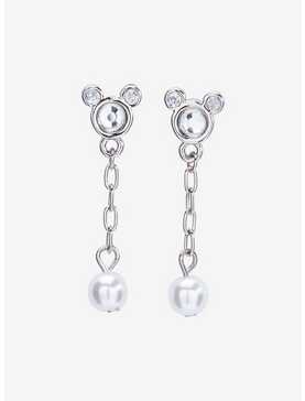 Disney Mickey Mouse Rhinestone Pearl Drop Earrings - BoxLunch Exclusive, , hi-res