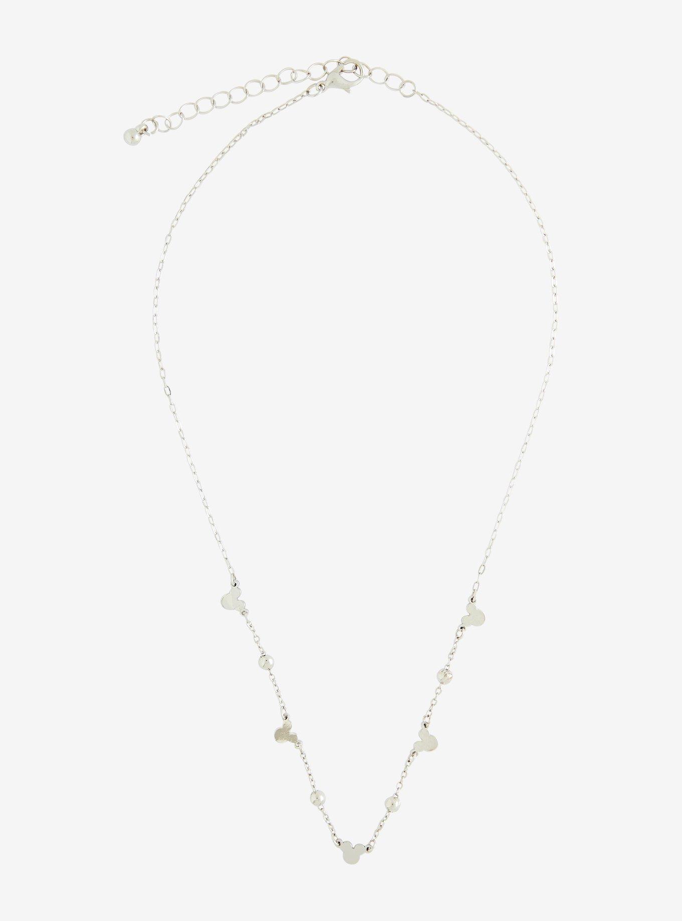 Disney Mickey Mouse Silhouettes Silver Necklace - BoxLunch Exclusive, , alternate