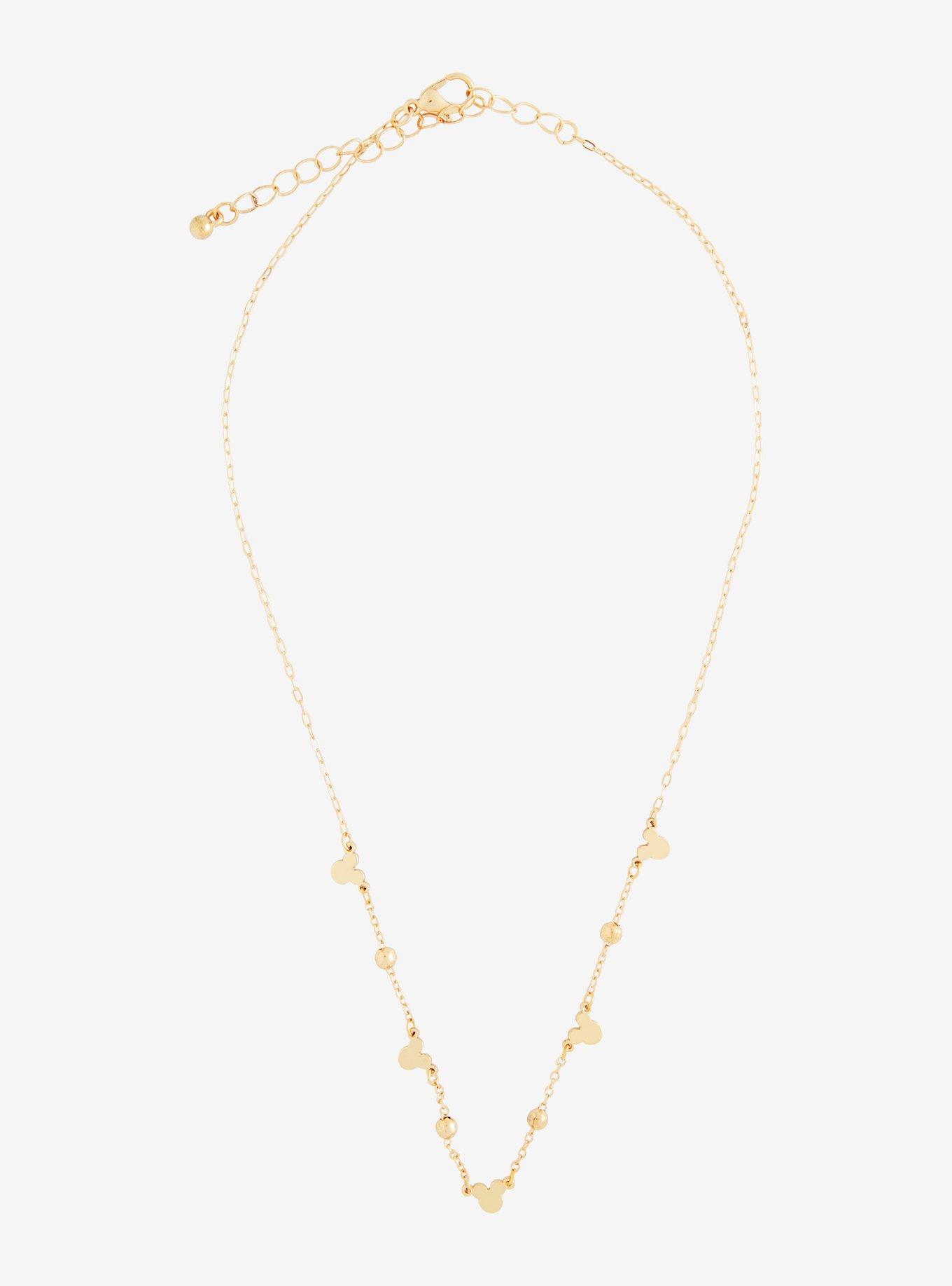 Disney Mickey Mouse Silhouettes Gold Necklace - BoxLunch Exclusive, , alternate