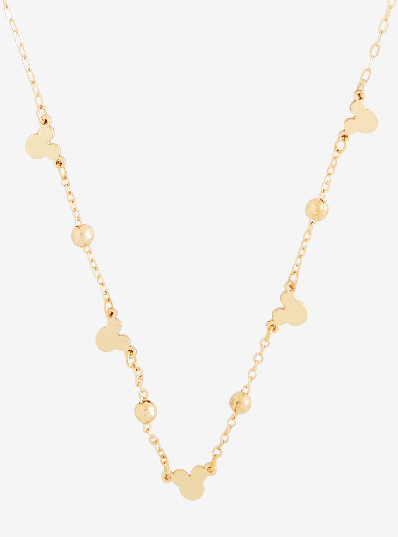 Disney Mickey Mouse Silhouettes Gold Necklace - BoxLunch Exclusive