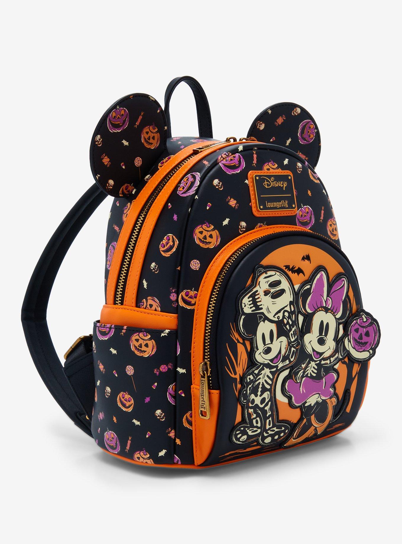 Loungefly Disney Mickey & Minnie Skeleton Glow-in-the-Dark Mini Backpack — BoxLunch Exclusive, , hi-res