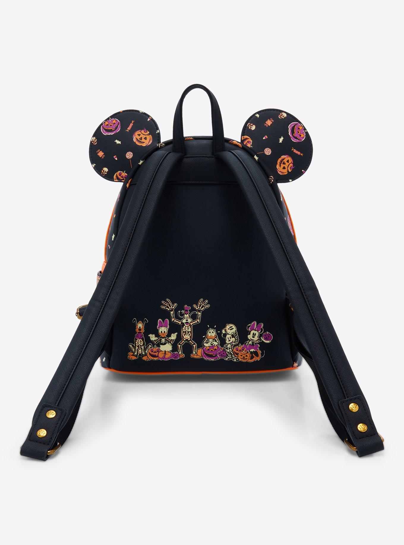 Loungefly Disney Mickey & Minnie Skeleton Glow-in-the-Dark Mini Backpack — BoxLunch Exclusive, , alternate