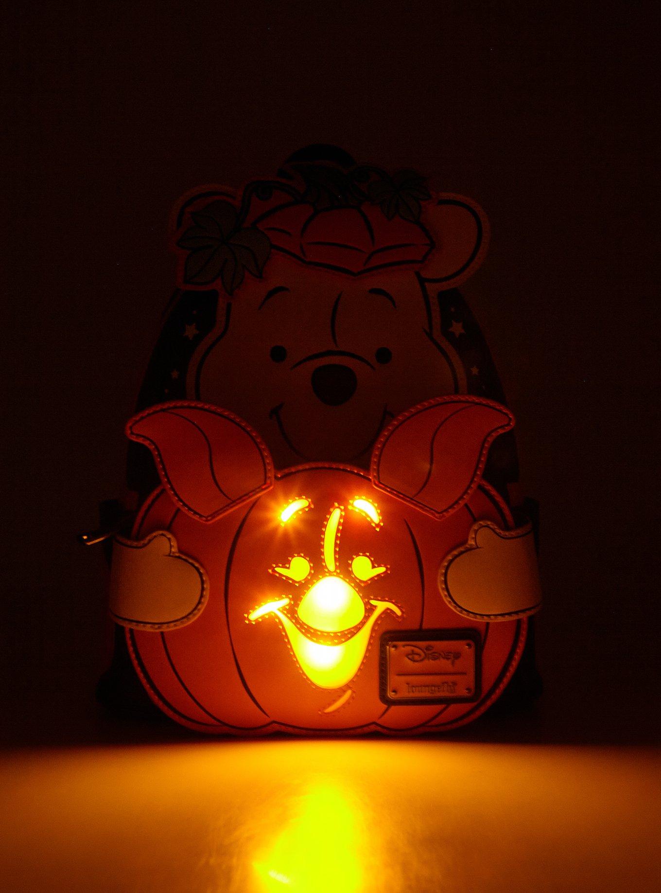 Loungefly Disney Winnie the Pooh Piglet and Pooh Bear Pumpkin Light-Up Mini Backpack — BoxLunch Exclusive, , alternate