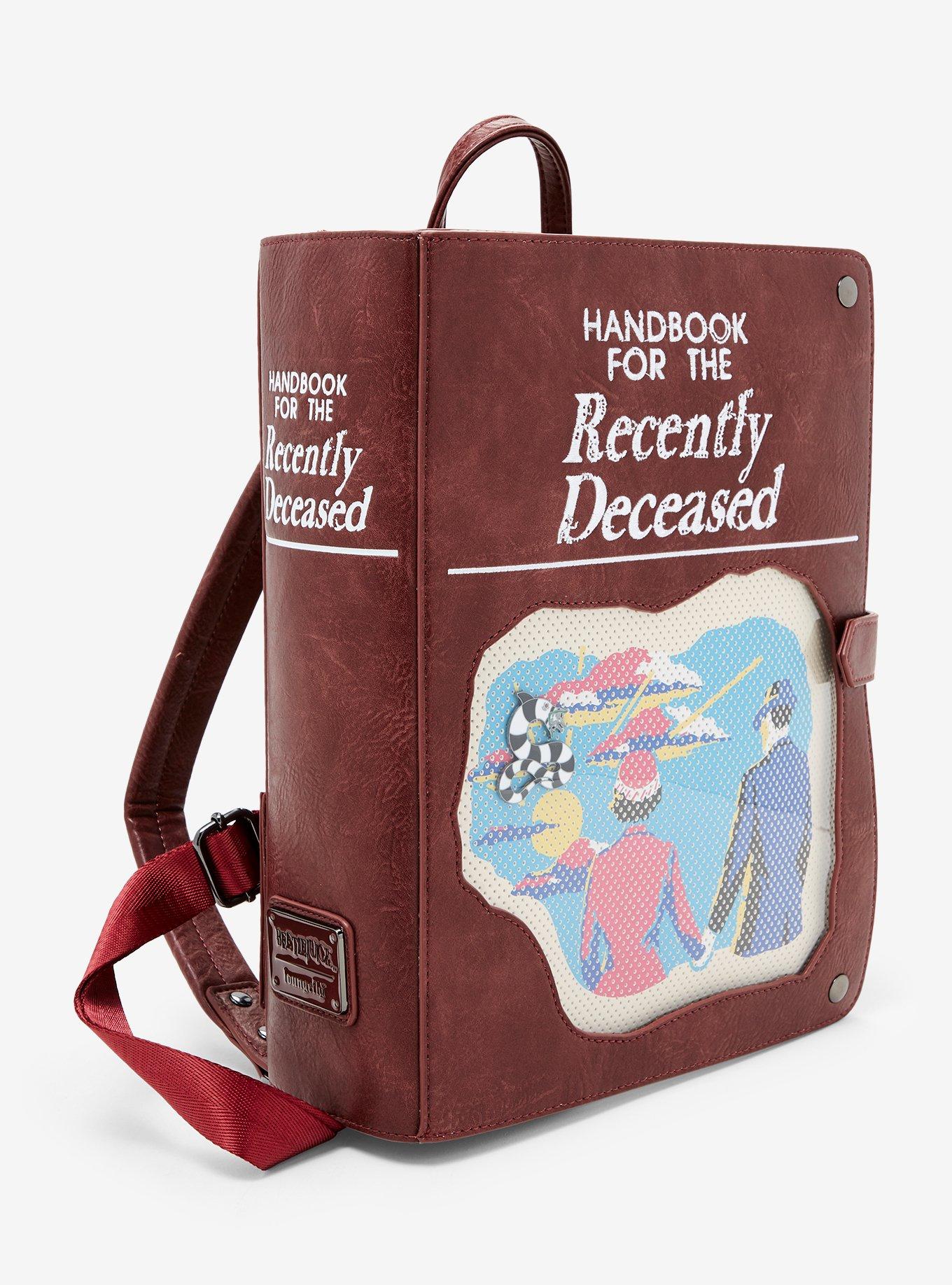 Loungefly Beetlejuice Handbook for the Recently Deceased Figural Pin Display Backpack, , alternate