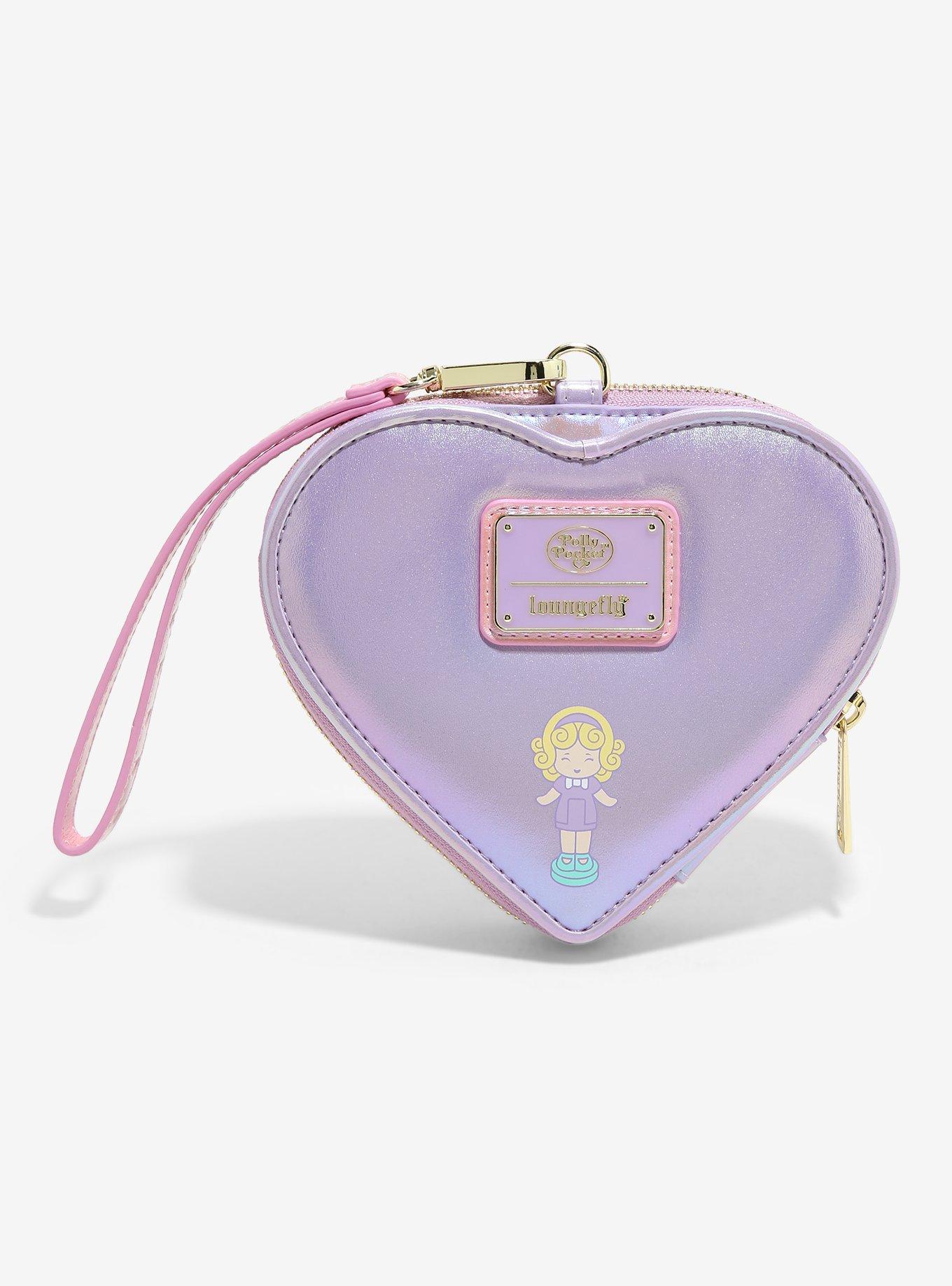 Loungefly Polly Pocket Glittery Heart-Shaped Zip Wallet, , alternate