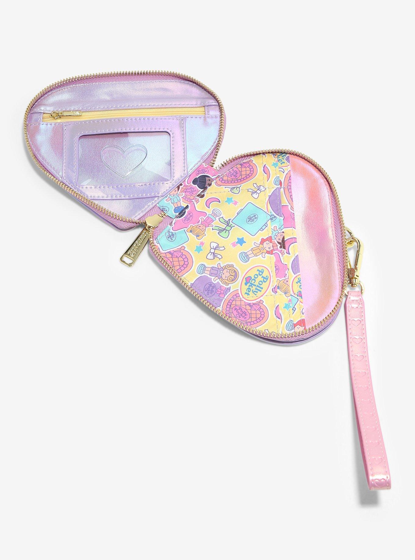 Loungefly Polly Pocket Glittery Heart-Shaped Zip Wallet, , alternate